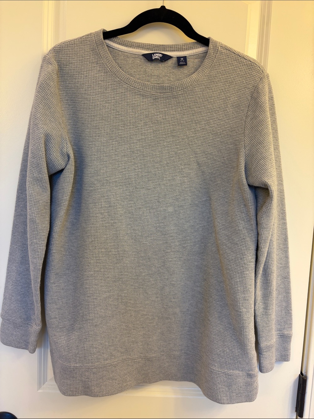 Lands' End Women's Light Gray Waffle-Knit Tunic